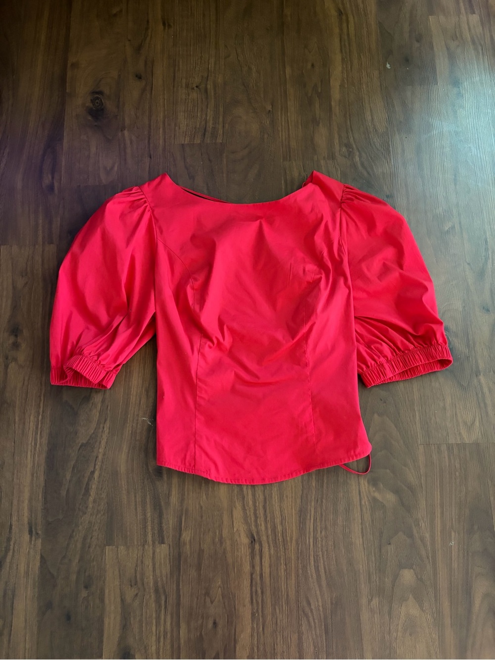 Urban Outfitters Bright Red Puff Sleeve Blouse